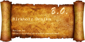 Birkholz Orsika névjegykártya